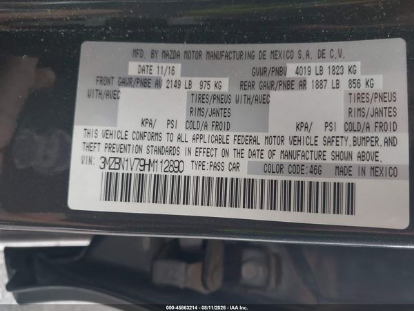 2017 MAZDA MAZDA3 TOURING