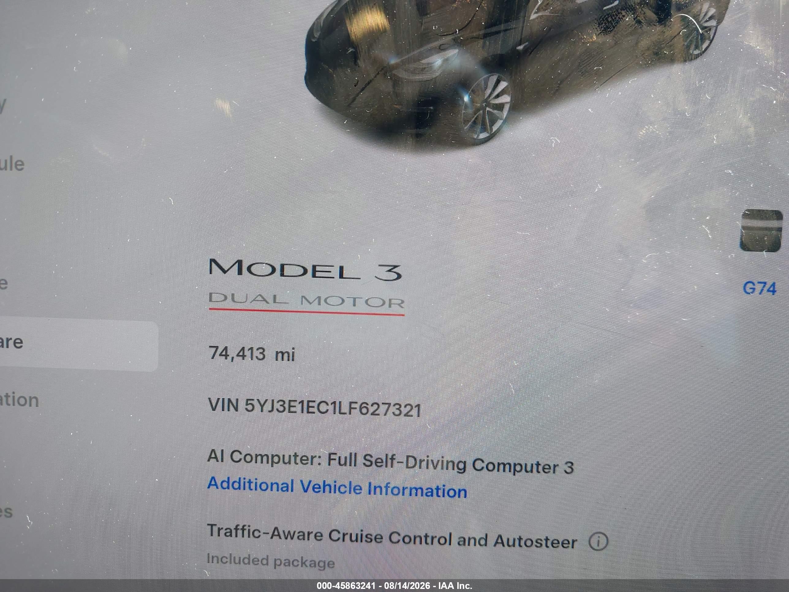 2020 TESLA MODEL 3