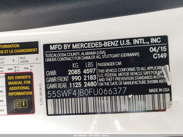 2015 MERCEDES-BENZ C 300 Base