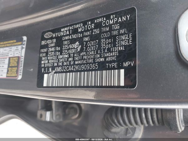 2019 HYUNDAI TUCSON SE