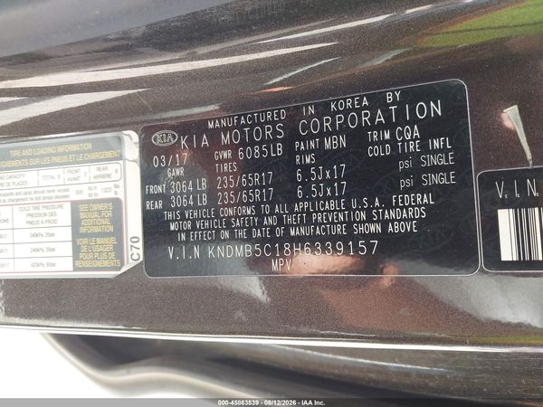 2017 KIA SEDONA LX