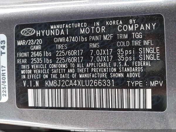 2020 HYUNDAI TUCSON SE