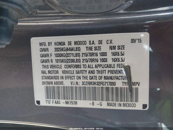 2015 HONDA CR-V LX