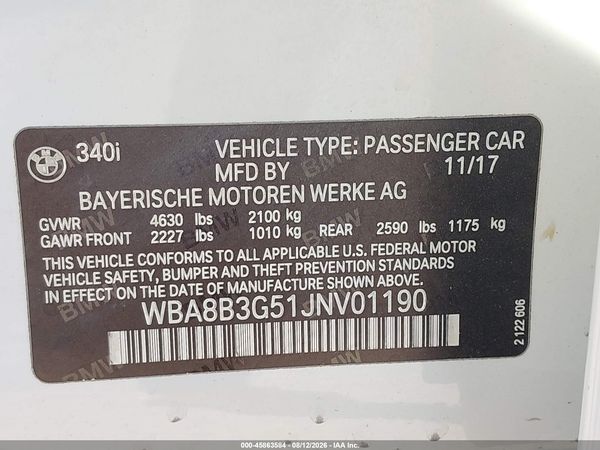 2018 BMW 340I SA