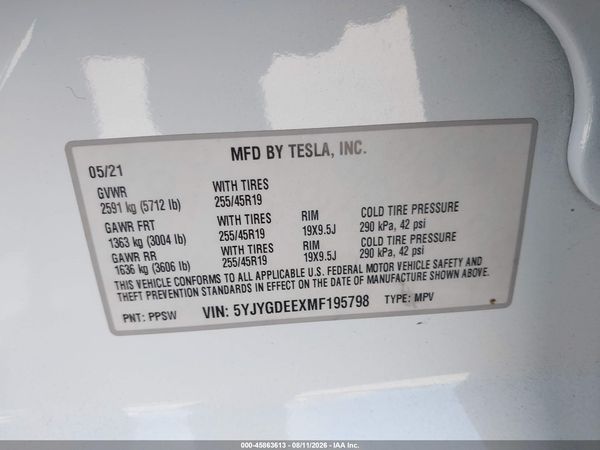 2021 TESLA MODEL Y