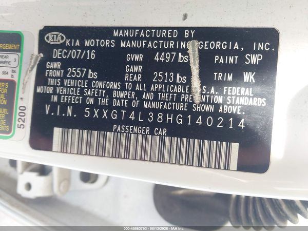 2017 KIA OPTIMA LX