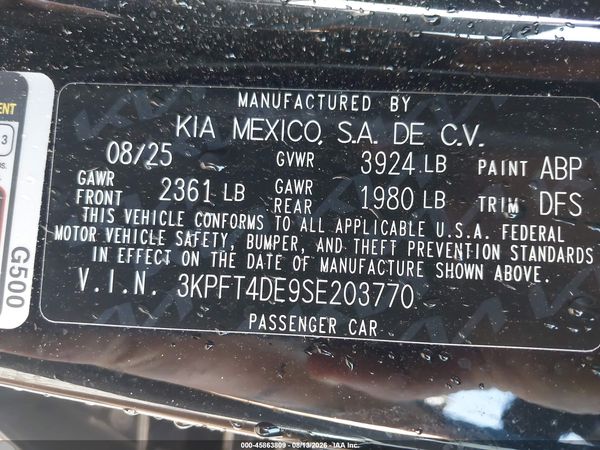 2025 KIA K4 LXS