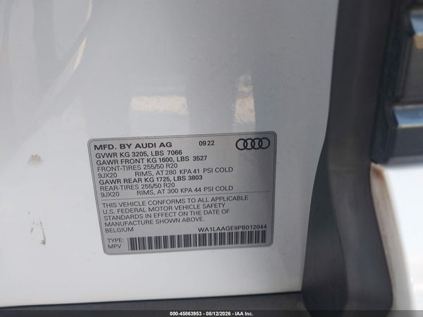 2023 AUDI E-TRON PREMIUM PLUS QUATTRO