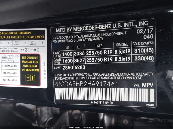 2017 MERCEDES-BENZ GLE 350 4MATIC