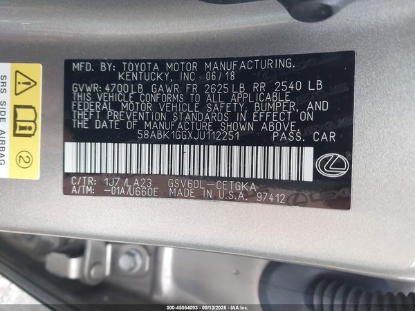 2018 LEXUS ES 350