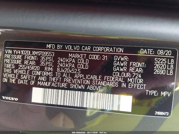 2021 VOLVO XC60 T5 INSCRIPTION