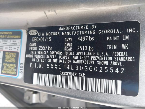 2016 KIA OPTIMA LX
