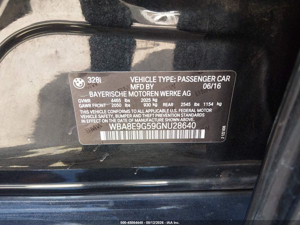 2016 BMW 328I SA