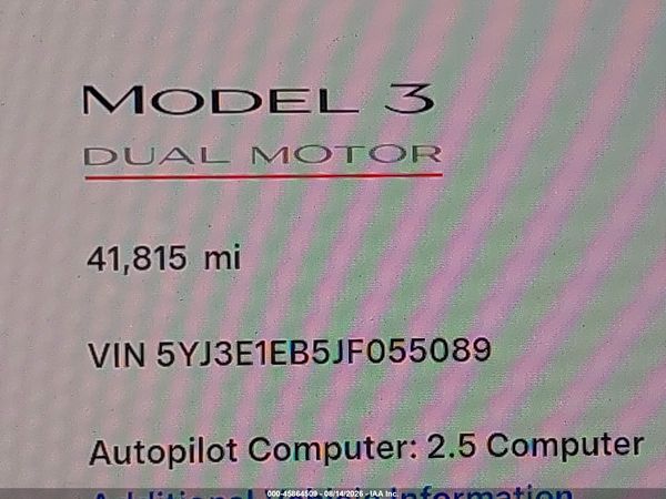 2018 TESLA MODEL 3 LONG RANGE/PERFORMANCE