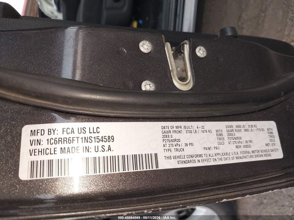 2022 RAM 1500 CLASSIC TRADESMAN  4X2 6'4 BOX