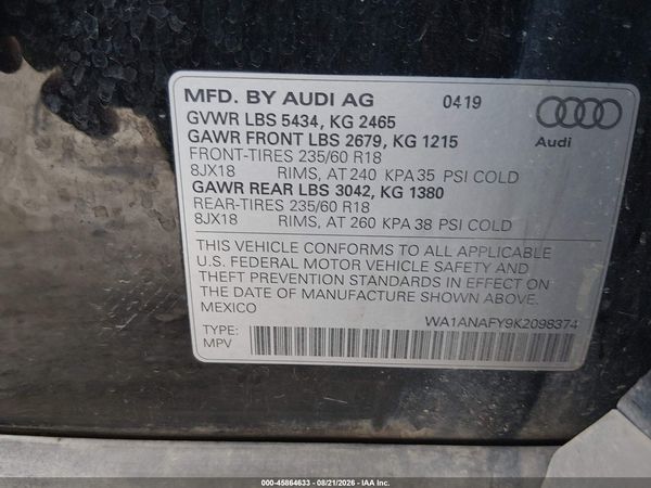 2019 AUDI Q5 45 PREMIUM