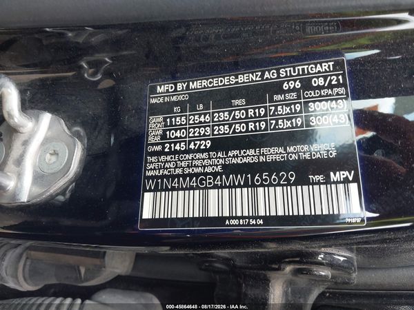2021 MERCEDES-BENZ GLB 250 GLB250