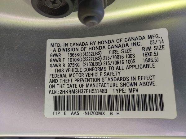 2014 HONDA CR-V LX
