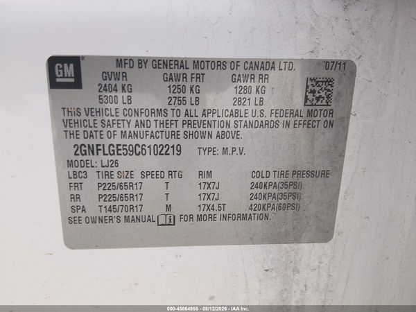2012 CHEVROLET EQUINOX LTZ — I9