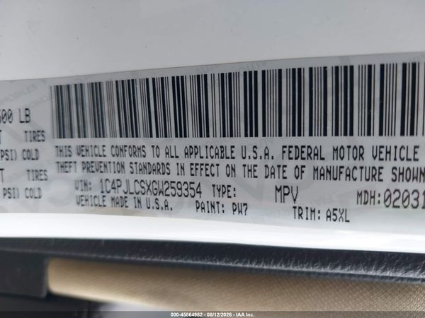 2016 JEEP CHEROKEE LATITUDE
