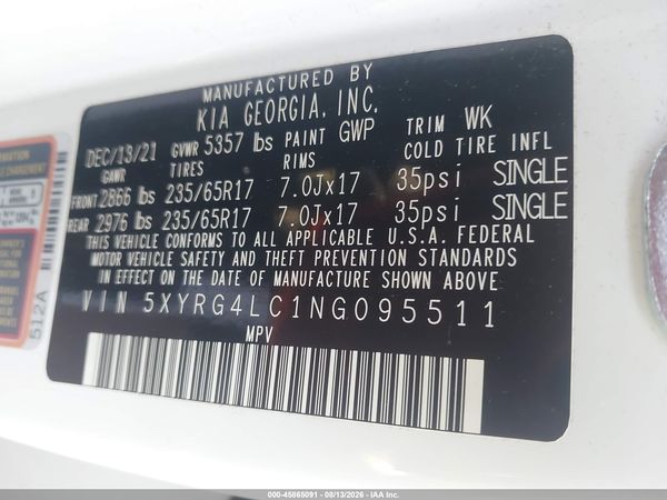 2022 KIA SORENTO LX
