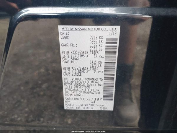 2020 INFINITI QX60 PURE AWD
