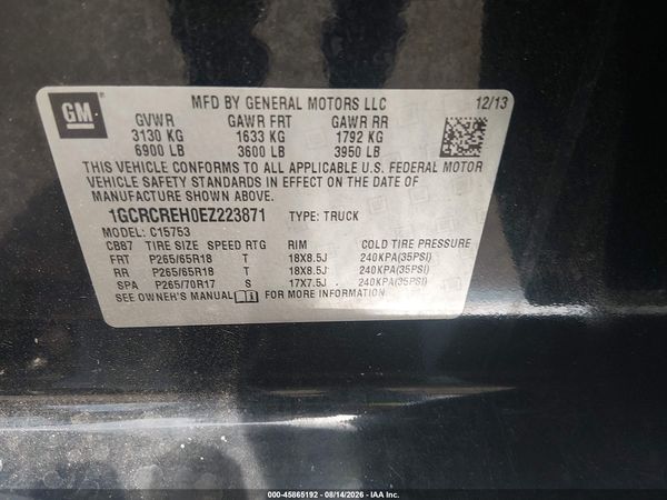 2014 CHEVROLET SILVERADO 1500 LT — I9