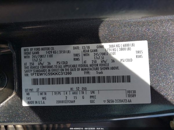 2019 FORD F-150 XL