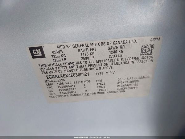 2014 CHEVROLET EQUINOX LS — I9