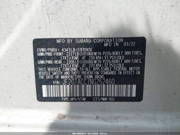 2022 SUBARU CROSSTREK PREMIUM