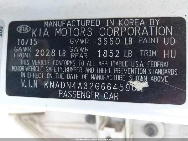 2016 KIA RIO EX