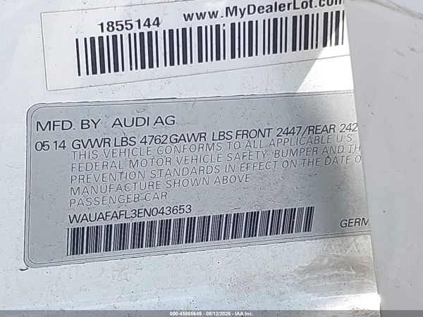 2014 AUDI A4 2.0T PREMIUM