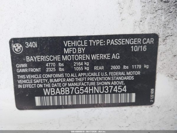 2017 BMW 340I XDRIVE
