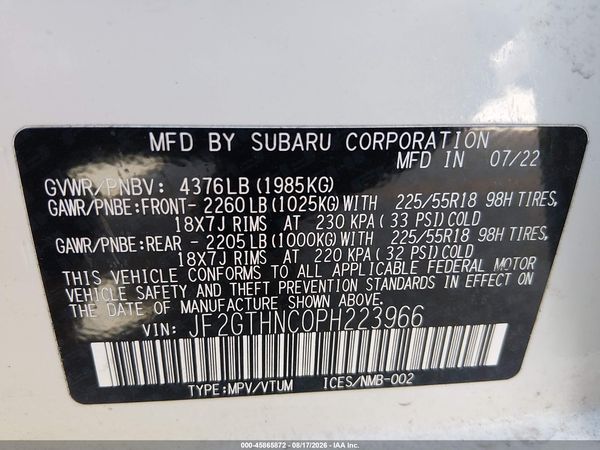 2023 SUBARU CROSSTREK LIMITED