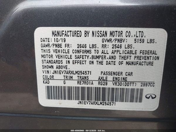 2020 INFINITI Q50 LUXE AWD