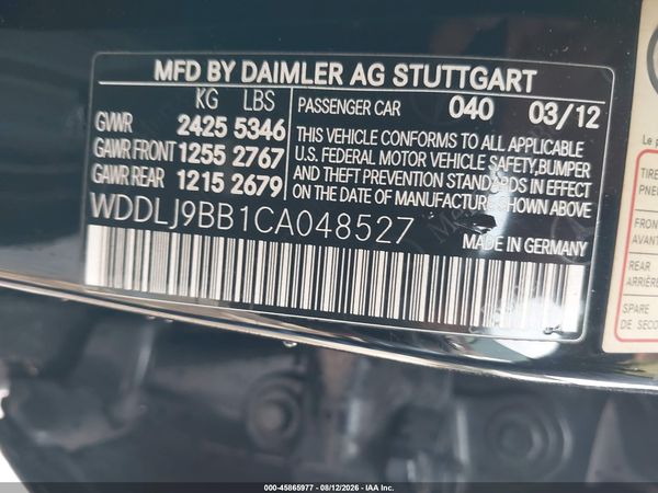 2012 MERCEDES-BENZ CLS 550 4MATIC
