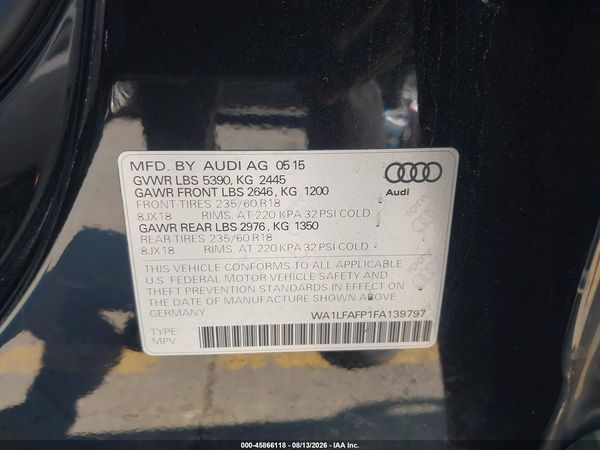 2015 AUDI Q5 2.0T PREMIUM