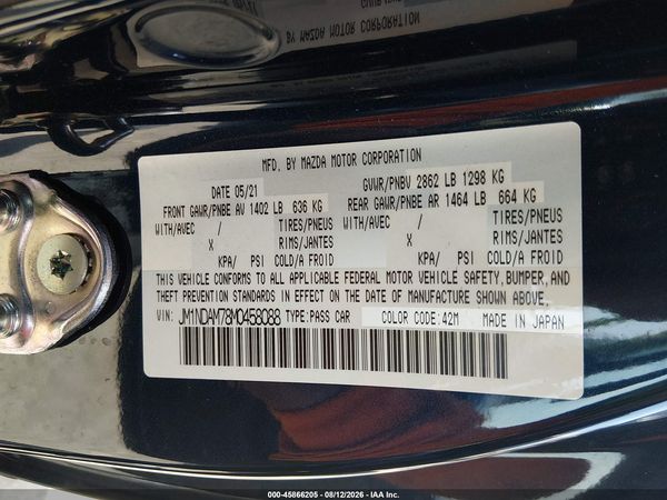 2021 MAZDA MX-5 MIATA RF GRAND TOURING