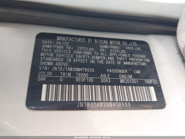 2022 NISSAN ROGUE SPORT S AWD XTRONIC CVT