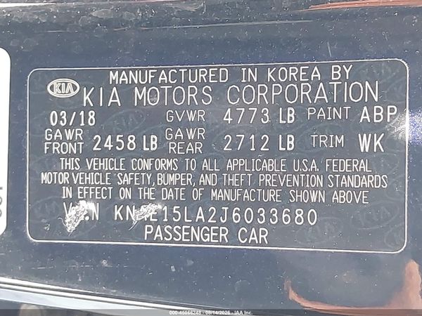 2018 KIA STINGER