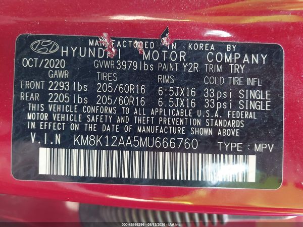 2021 HYUNDAI KONA SE