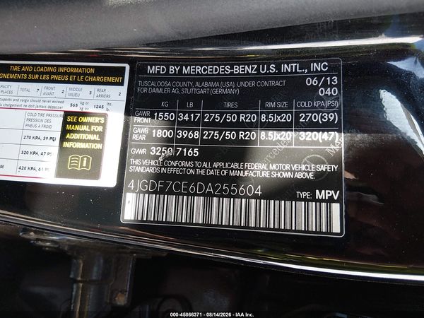 2013 MERCEDES-BENZ GL 450 4MATIC