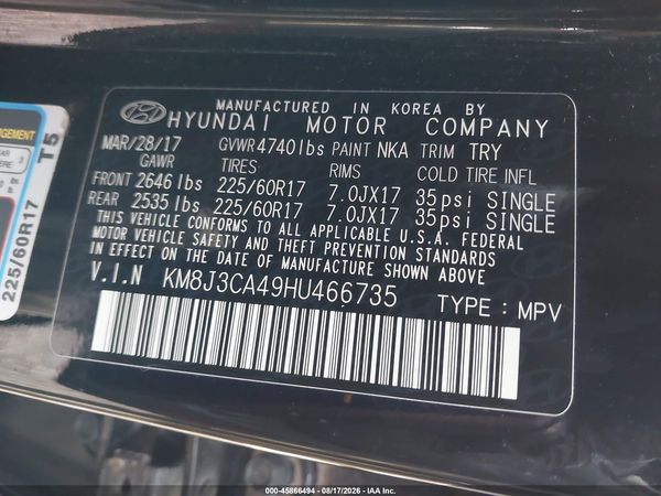 2017 HYUNDAI TUCSON SE PLUS