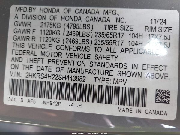 2025 HONDA CR-V LX AWD