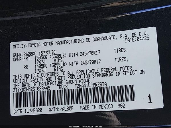 2025 TOYOTA TACOMA SR