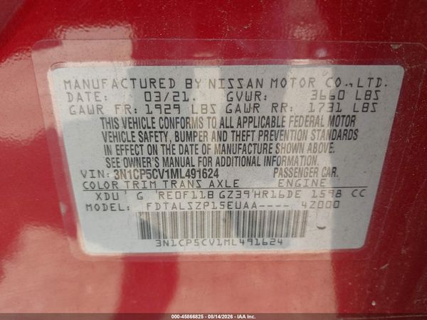 2021 NISSAN KICKS SV XTRONIC CVT