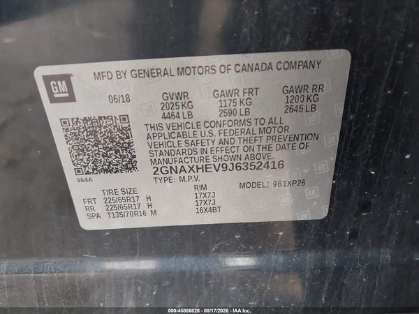 2018 CHEVROLET EQUINOX LS — I9
