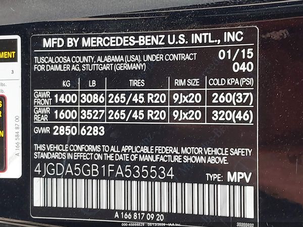 2015 MERCEDES-BENZ ML 400 4MATIC