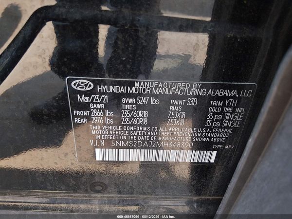2021 HYUNDAI SANTA FE SEL