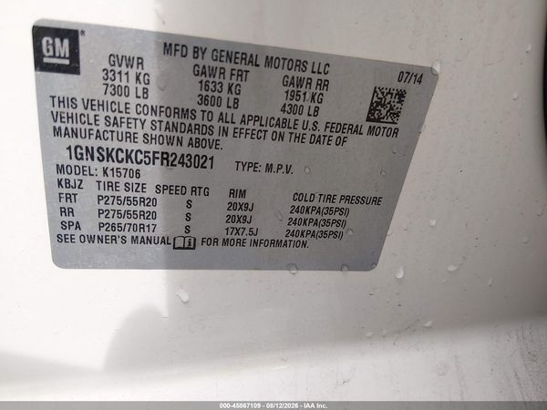 2015 CHEVROLET TAHOE LTZ — I9